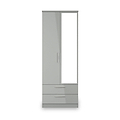 Penmere Double Mirrored Wardrobe With Drawers Grey from Roseland Furniture