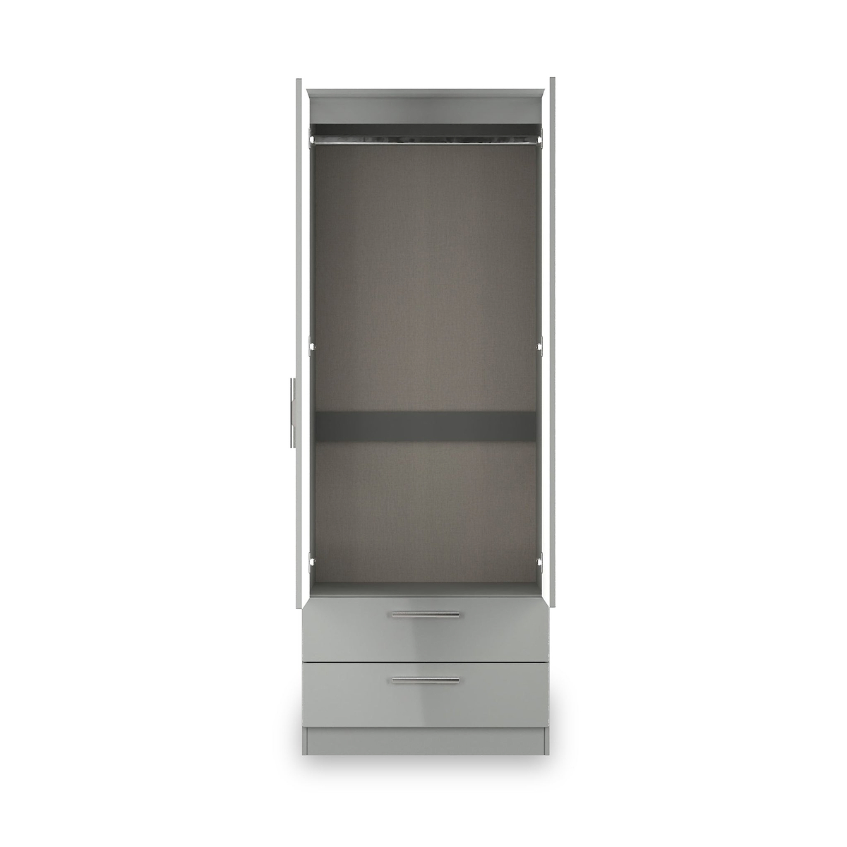 Penmere Double Mirrored Wardrobe With Drawers Grey from Roseland Furniture