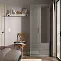 Penmere Double Mirrored Wardrobe With Drawers Grey from Roseland Furniture