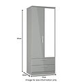 Penmere Double Mirrored Wardrobe With Drawers Grey from Roseland Furniture