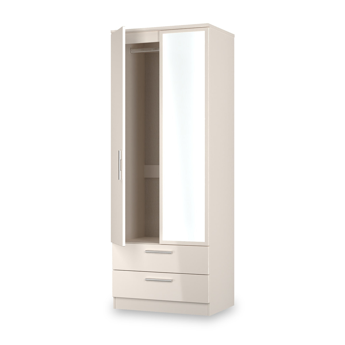 Penmere Double Mirrored Wardrobe With Drawers Cashmere from Roseland Furniture