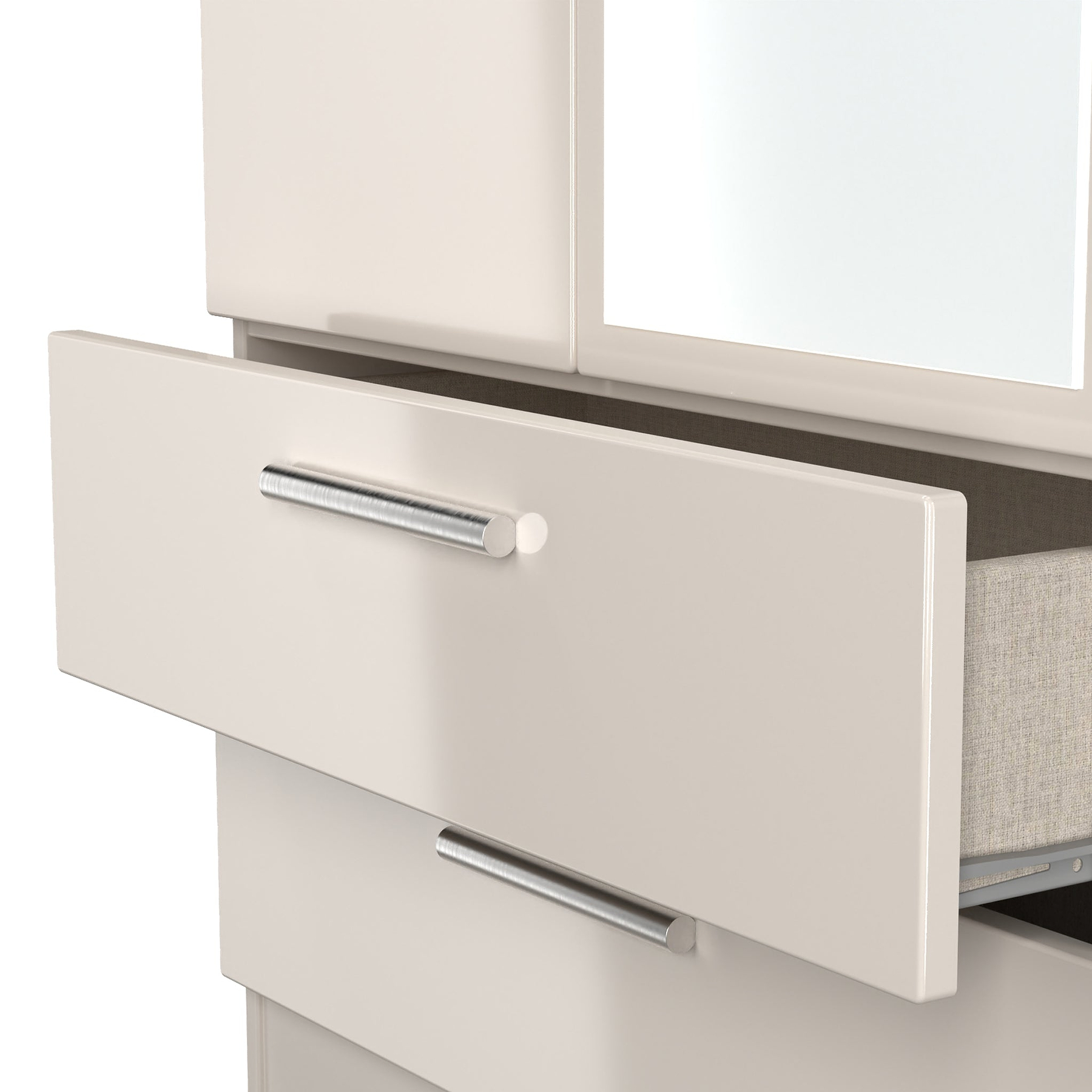 Penmere Double Mirrored Wardrobe With Drawers Cashmere from Roseland Furniture
