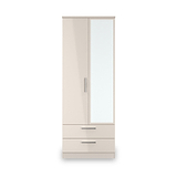 Penmere Double Mirrored Wardrobe With Drawers Cashmere from Roseland Furniture