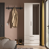 Penmere Double Mirrored Wardrobe With Drawers Cashmere from Roseland Furniture