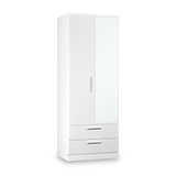 Penmere Double Mirrored Wardrobe With Drawers White from Roseland Furniture