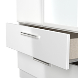 Penmere Double Mirrored Wardrobe With Drawers White from Roseland Furniture
