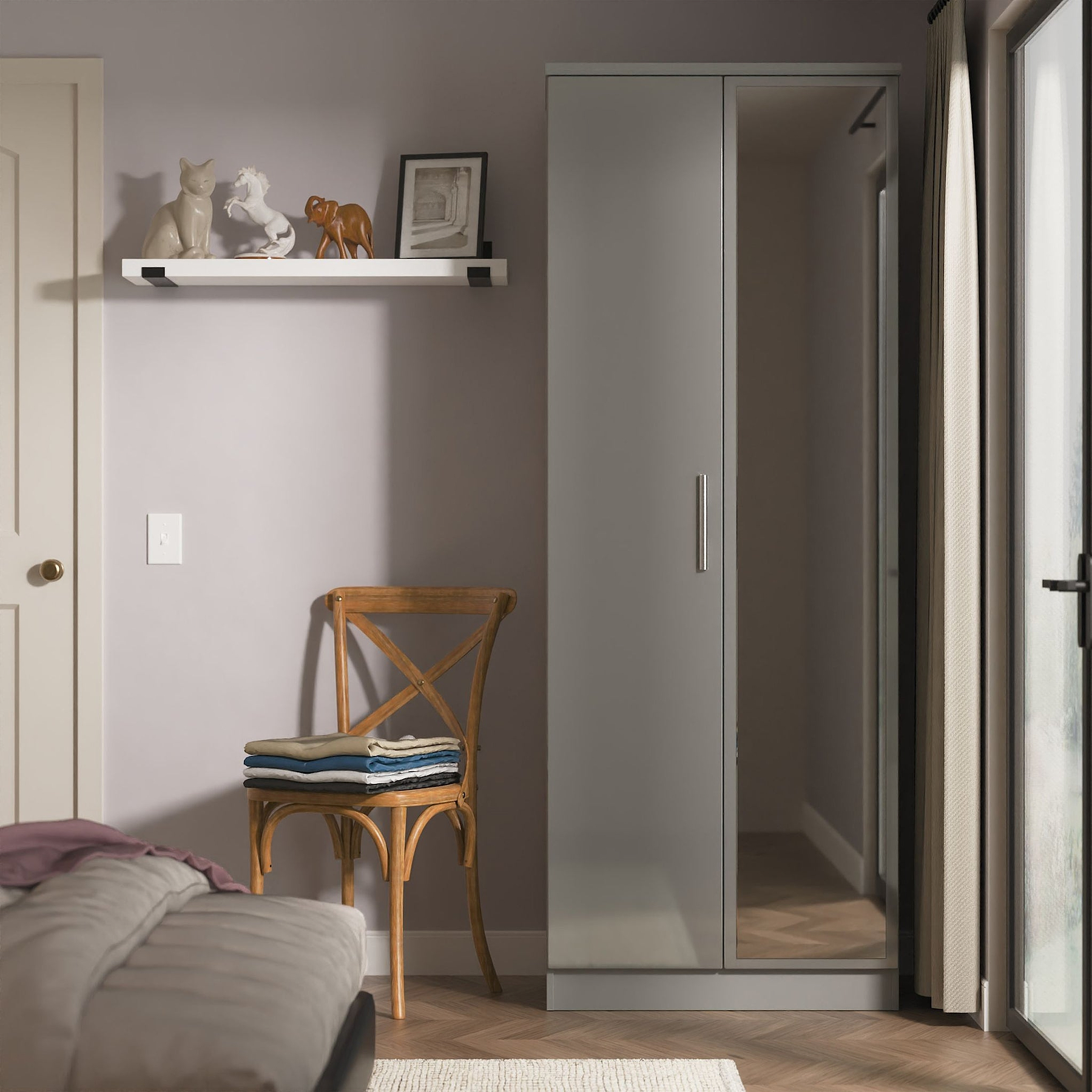 Penmere Double Mirrored Wardrobe Grey from Roseland Furniture