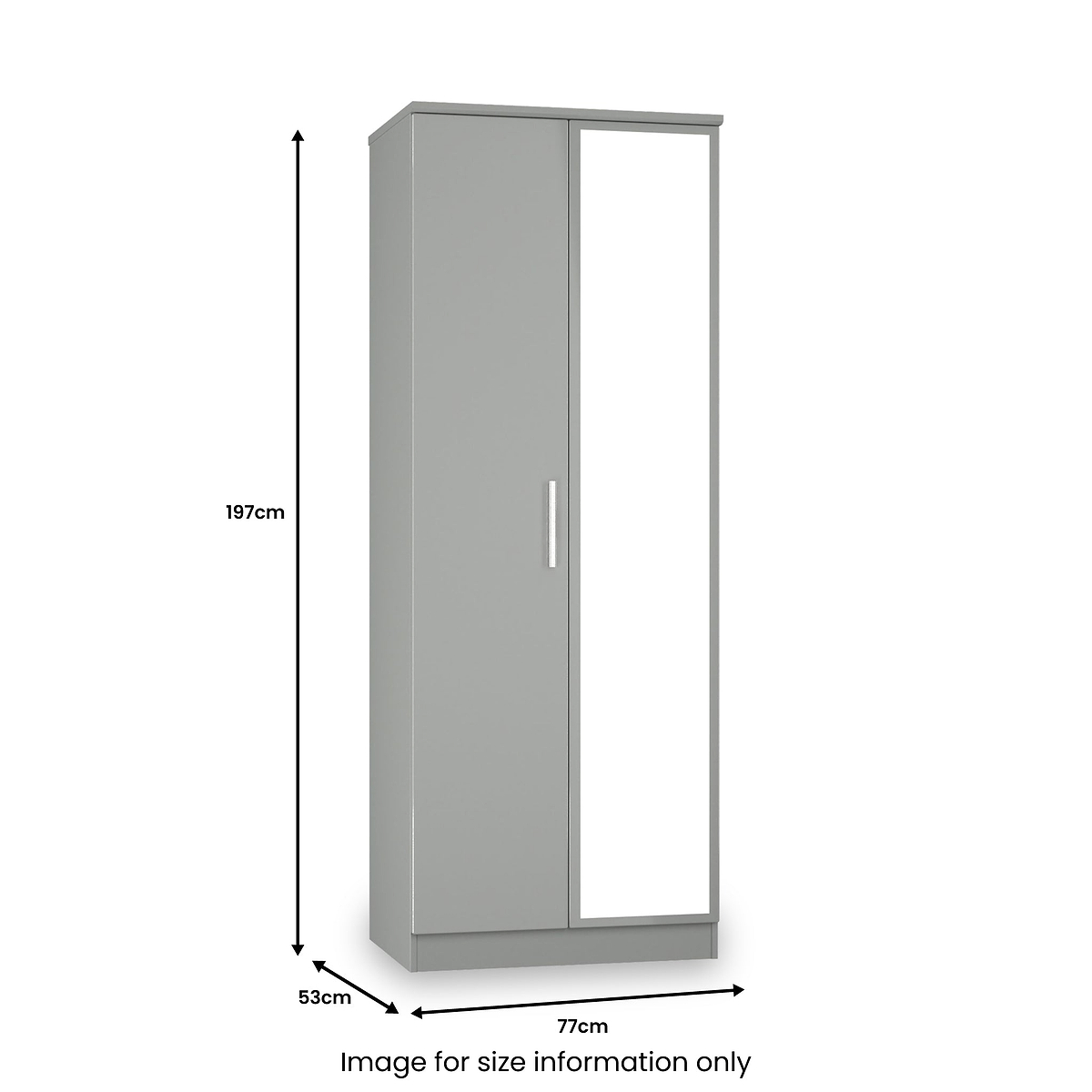 Penmere Double Mirrored Wardrobe Grey from Roseland Furniture