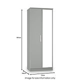 Penmere Double Mirrored Wardrobe Grey from Roseland Furniture