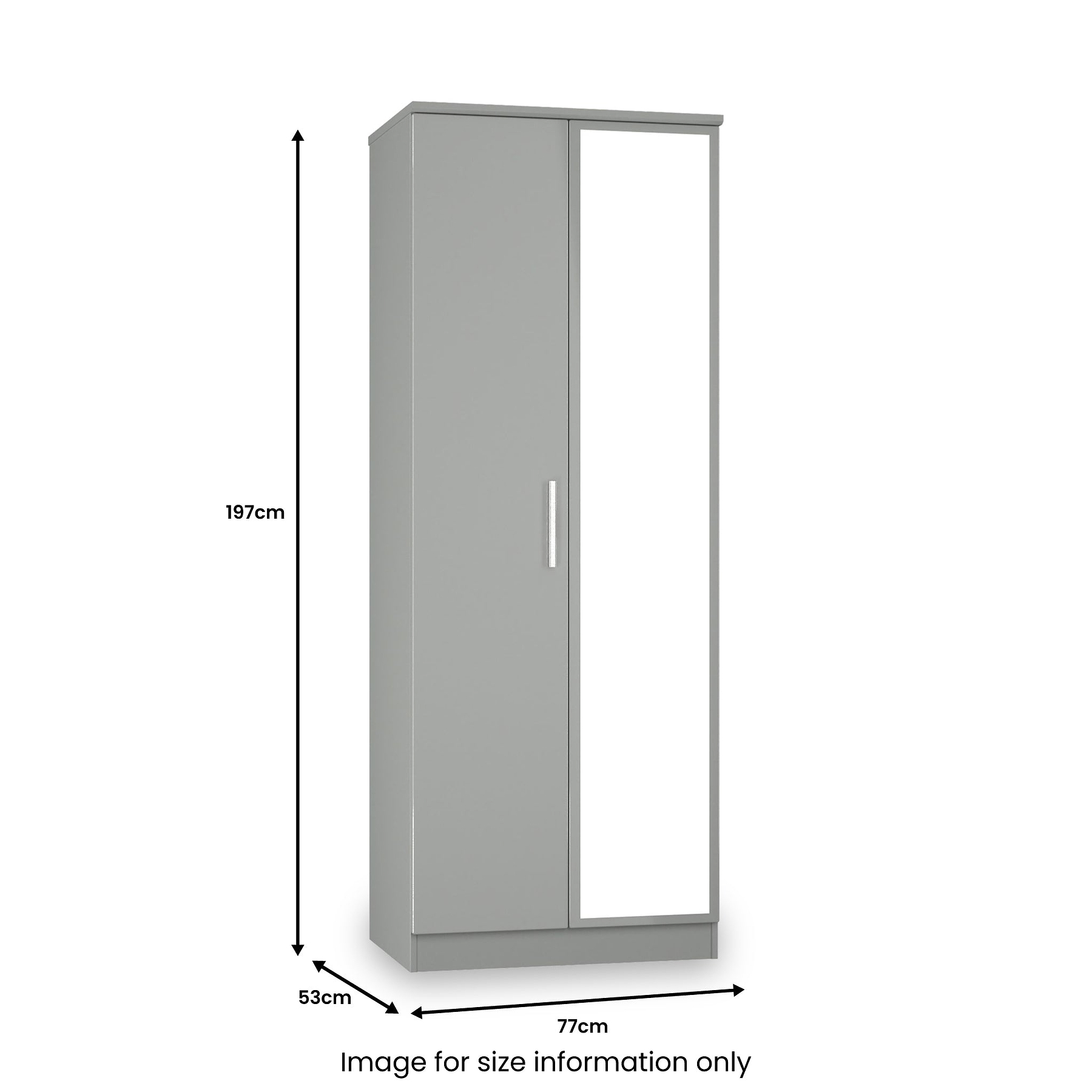 Penmere Double Mirrored Wardrobe Grey from Roseland Furniture