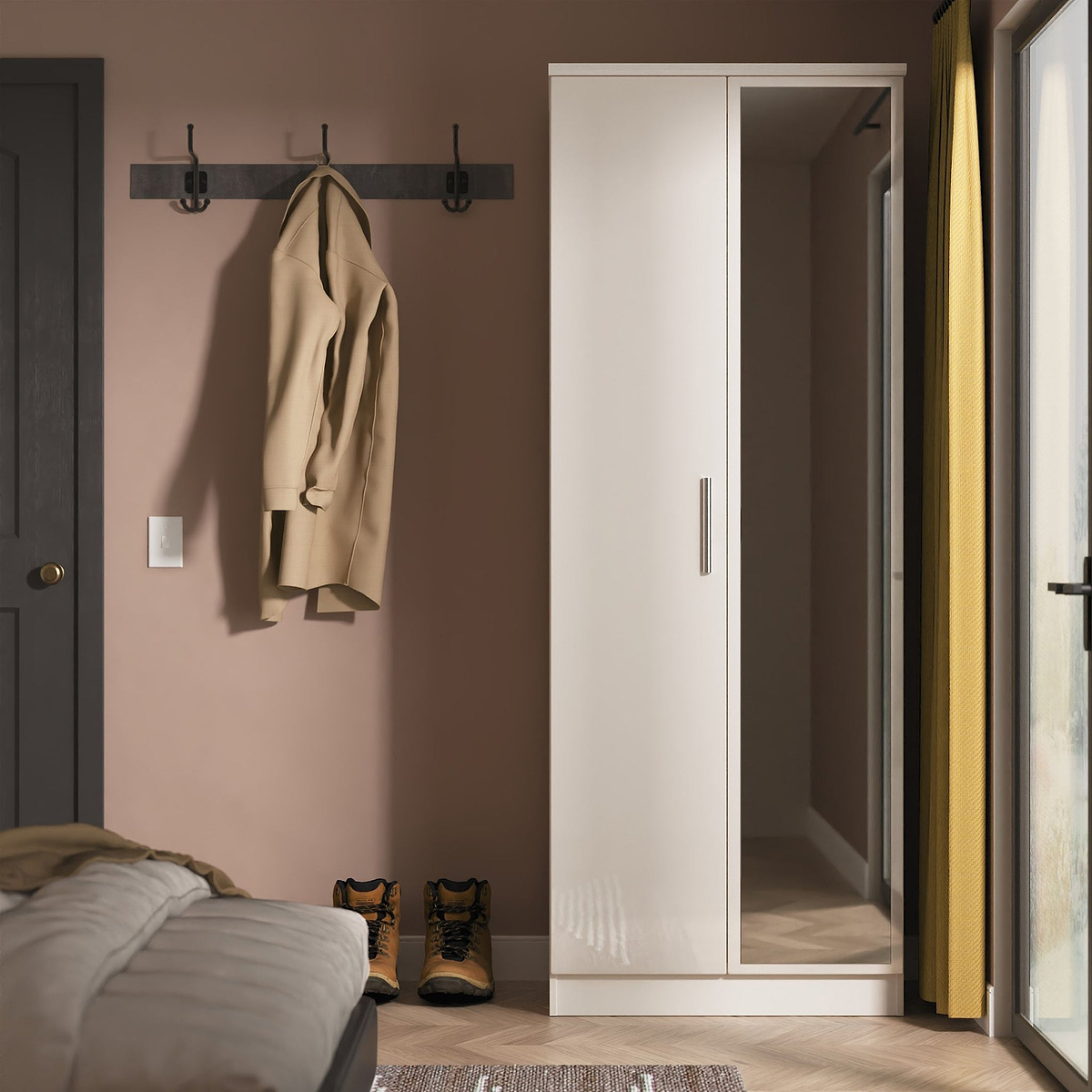 Penmere Double Mirrored Wardrobe Cashmere from Roseland Furniture