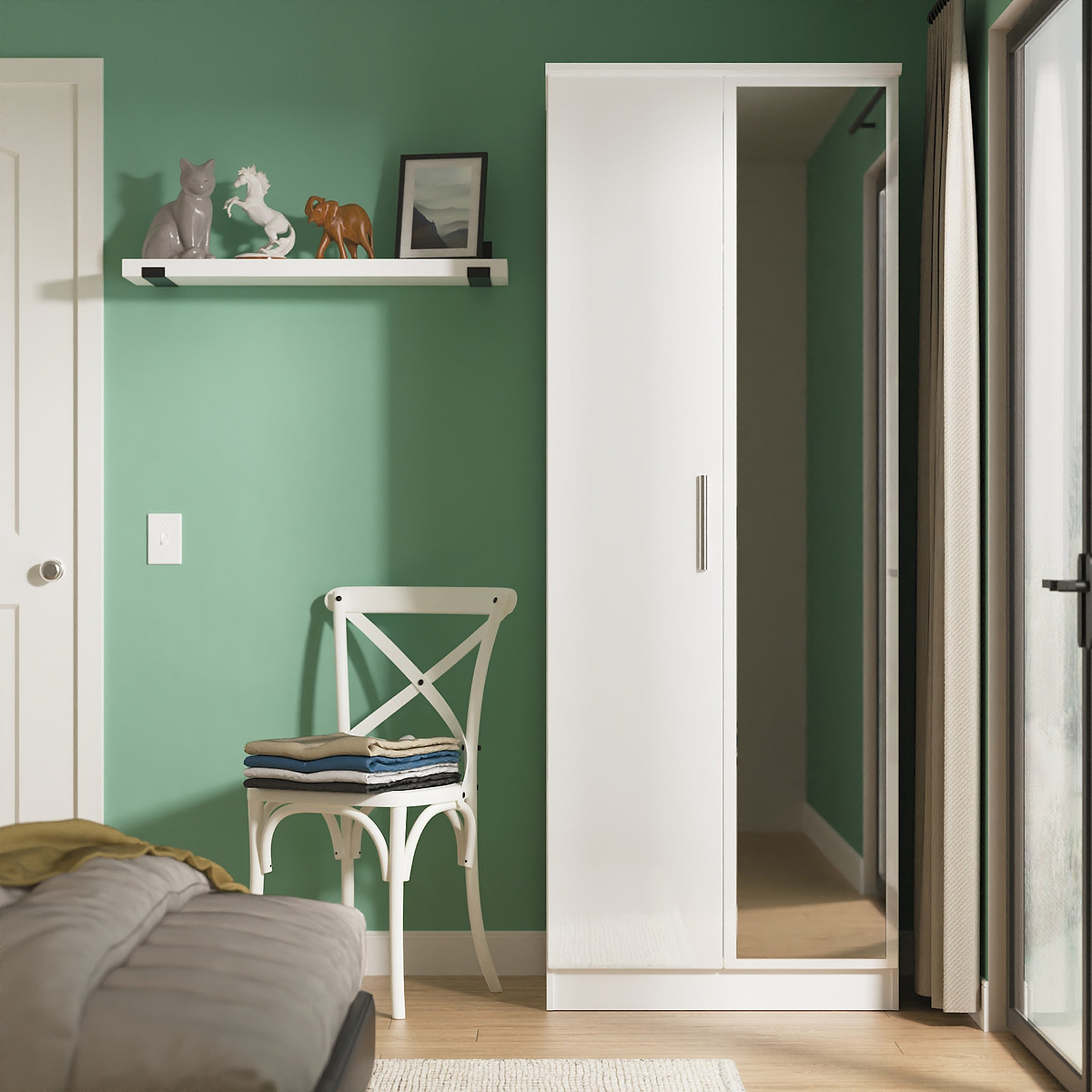 Penmere Double Mirrored Wardrobe White from Roseland Furniture