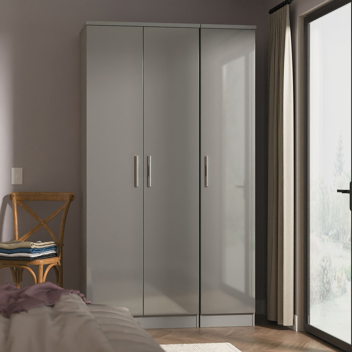 Penmere Triple Wardrobe Grey from Roseland Furniture