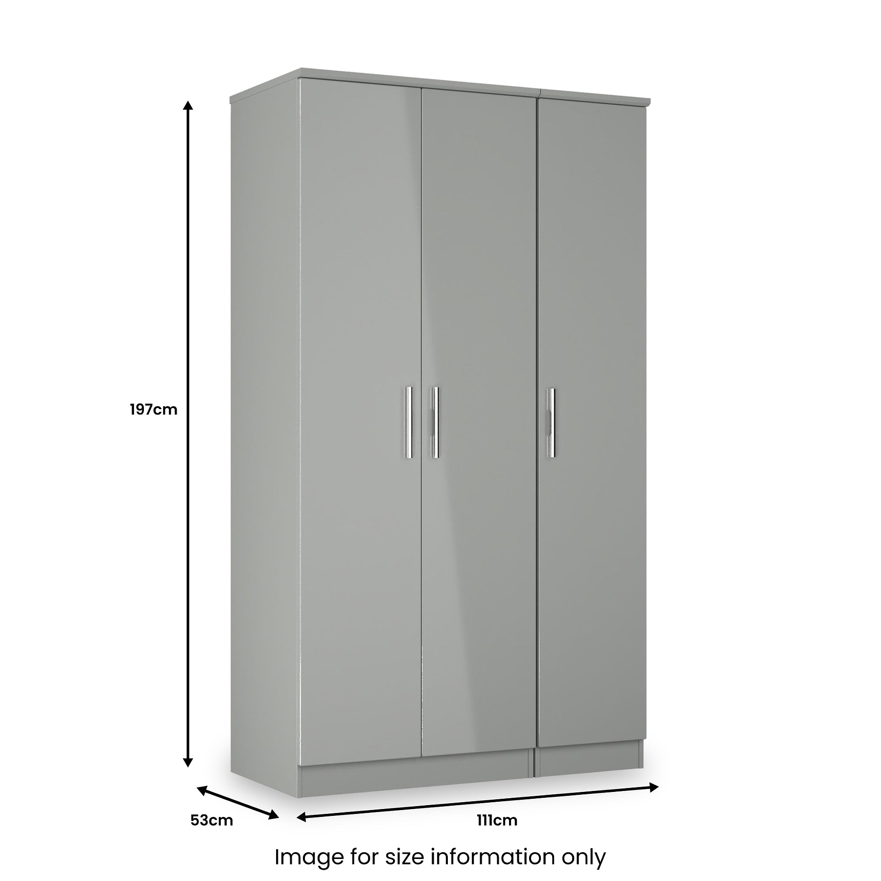 Penmere Triple Wardrobe Grey from Roseland Furniture