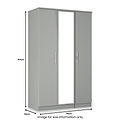Penmere Triple Mirrored Wardrobe Grey from Roseland Furniture