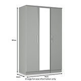 Penmere Triple Mirrored Wardrobe Grey from Roseland Furniture