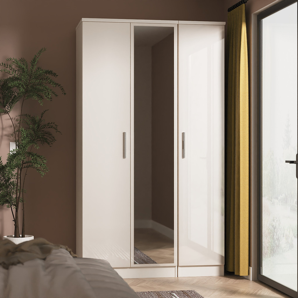 Penmere Triple Mirrored Wardrobe Cashmere from Roseland Furniture