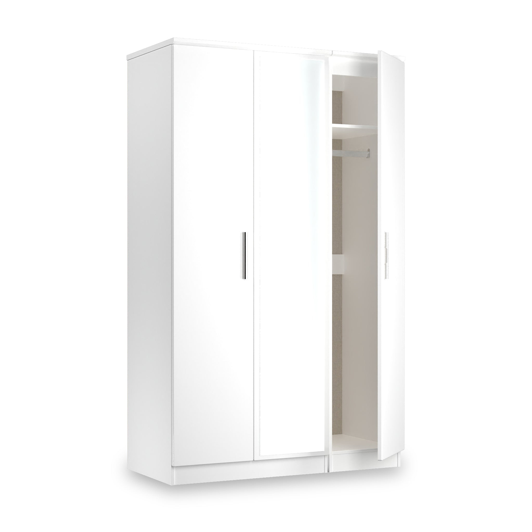 Penmere Triple Mirrored Wardrobe White from Roseland Furniture