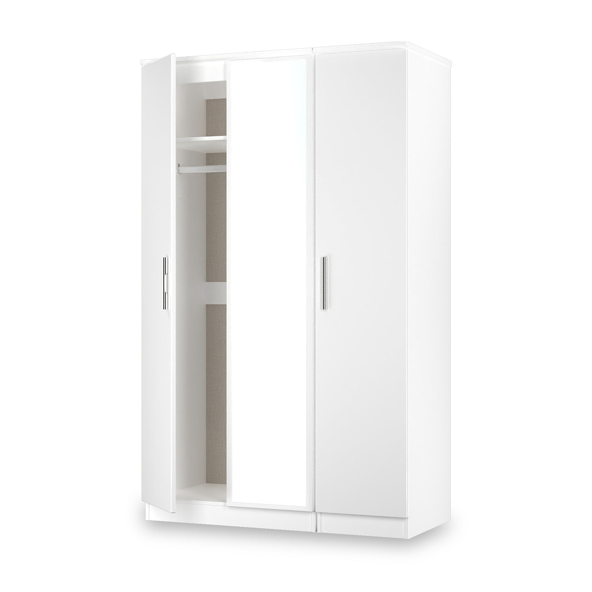 Penmere Triple Mirrored Wardrobe White from Roseland Furniture