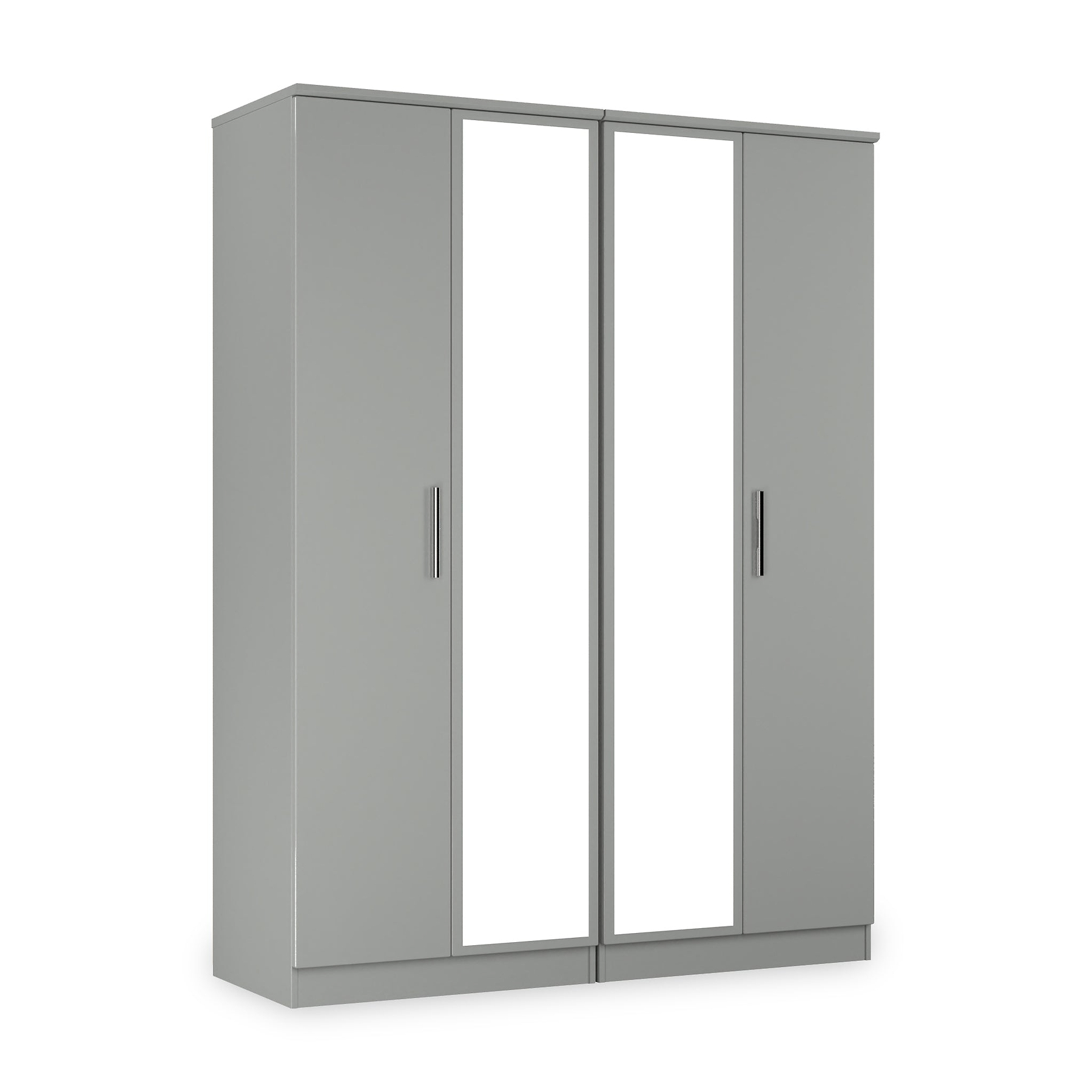 Penmere 4 Door Mirrored Wardrobe Grey from Roseland Furniture