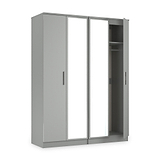Penmere 4 Door Mirrored Wardrobe Grey from Roseland Furniture
