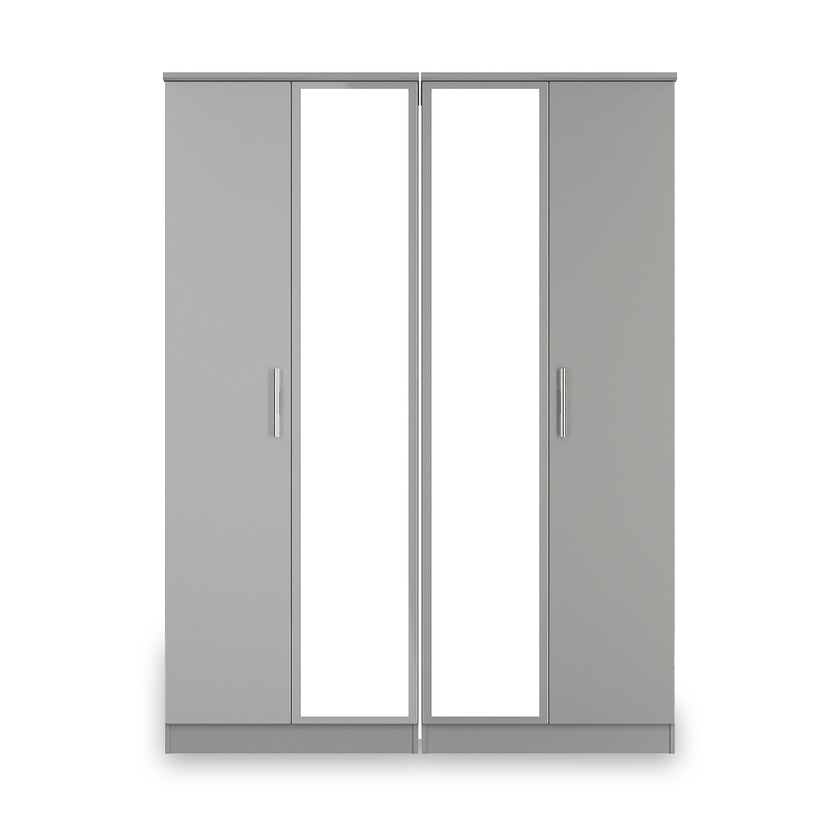 Penmere 4 Door Mirrored Wardrobe Grey from Roseland Furniture