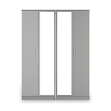 Penmere 4 Door Mirrored Wardrobe Grey from Roseland Furniture