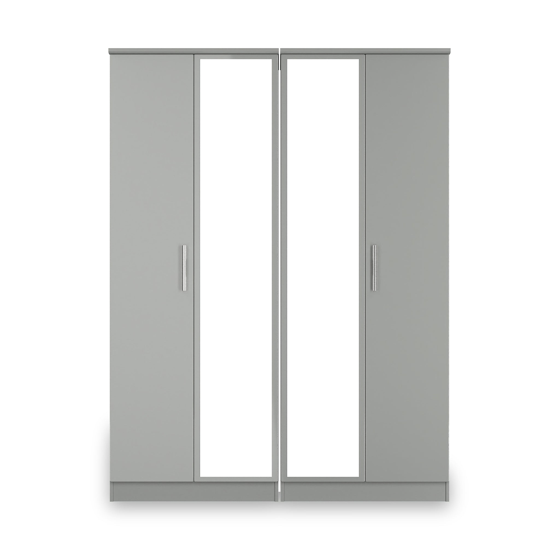 Penmere 4 Door Mirrored Wardrobe Grey from Roseland Furniture
