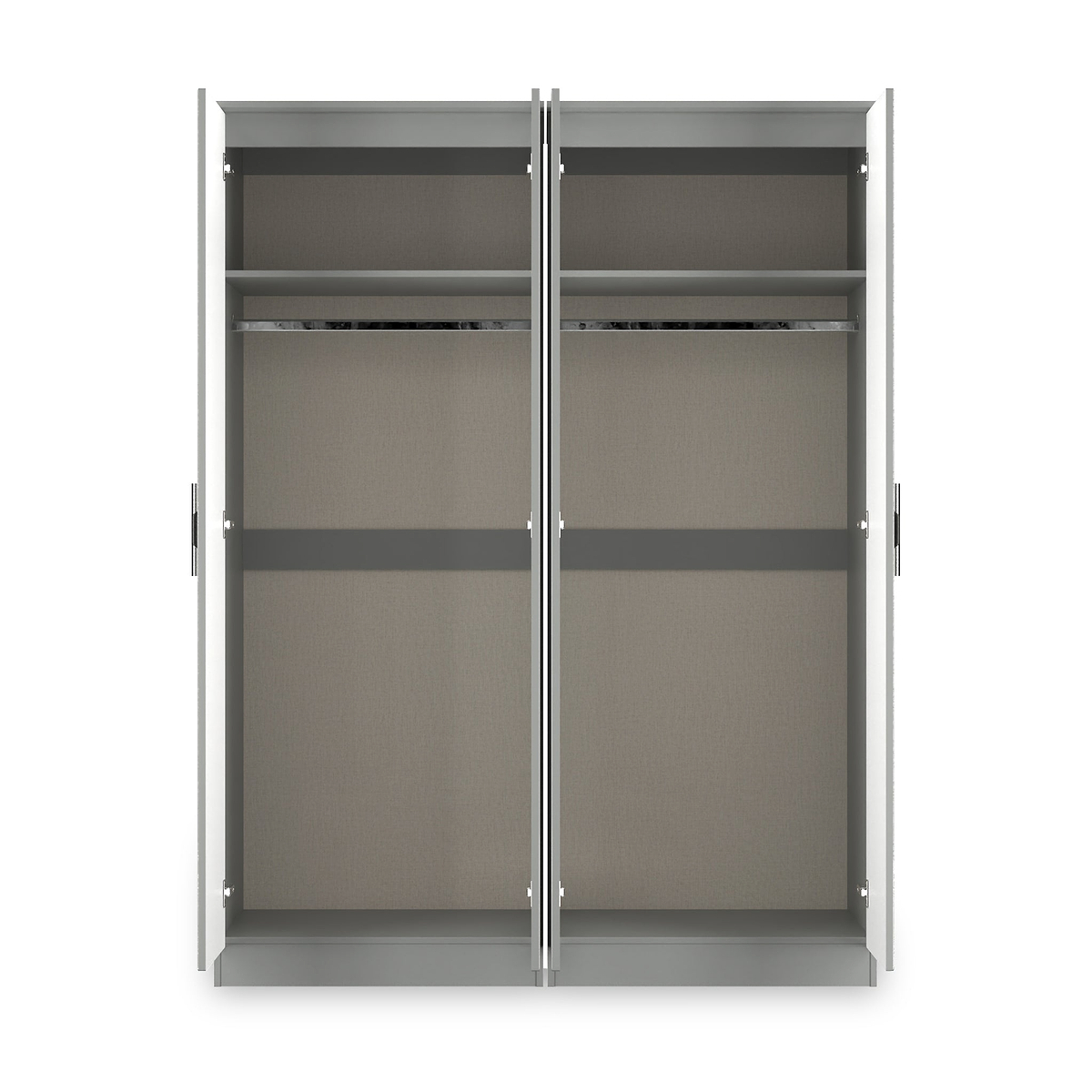Penmere 4 Door Mirrored Wardrobe Grey from Roseland Furniture