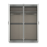 Penmere 4 Door Mirrored Wardrobe Grey from Roseland Furniture