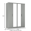 Penmere 4 Door Mirrored Wardrobe Grey from Roseland Furniture