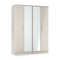 Penmere 4 Door Mirrored Wardrobe Cashmere from Roseland Furniture