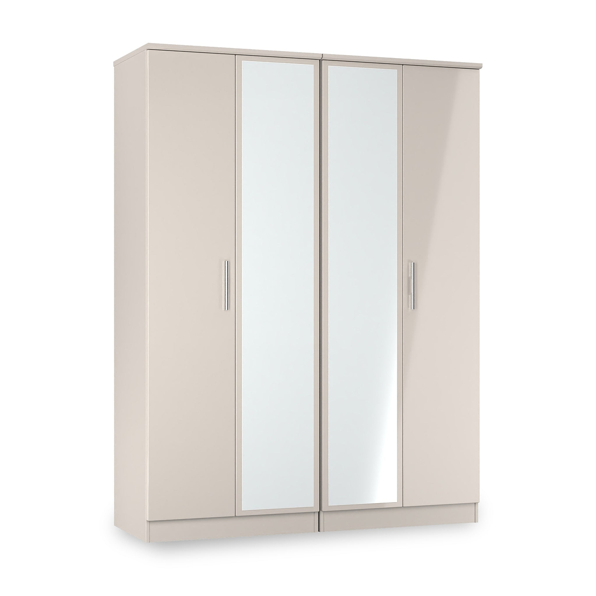 Penmere 4 Door Mirrored Wardrobe Cashmere from Roseland Furniture