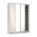 Penmere 4 Door Mirrored Wardrobe Cashmere from Roseland Furniture