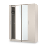 Penmere 4 Door Mirrored Wardrobe Cashmere from Roseland Furniture