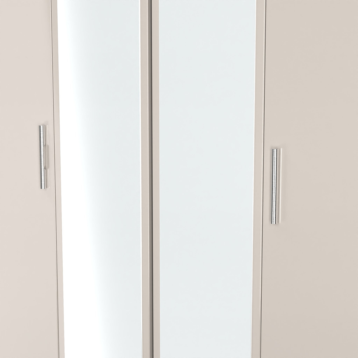 Penmere 4 Door Mirrored Wardrobe Cashmere from Roseland Furniture