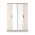 Penmere 4 Door Mirrored Wardrobe Cashmere from Roseland Furniture
