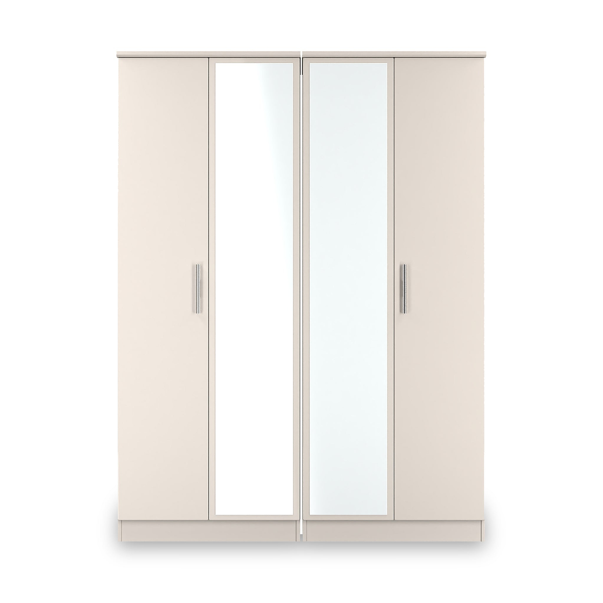 Penmere 4 Door Mirrored Wardrobe Cashmere from Roseland Furniture