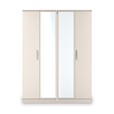 Penmere 4 Door Mirrored Wardrobe Cashmere from Roseland Furniture