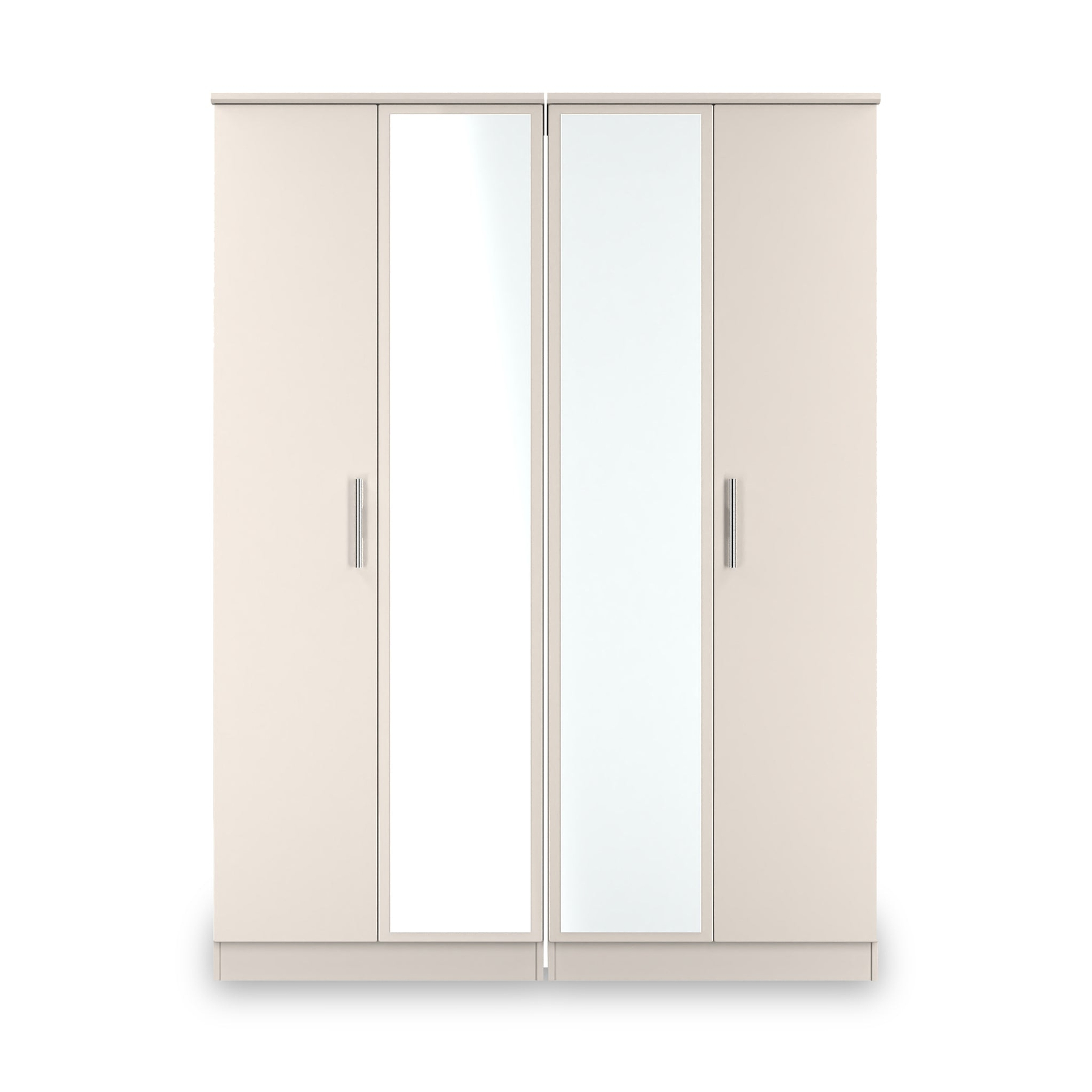 Penmere 4 Door Mirrored Wardrobe Cashmere from Roseland Furniture