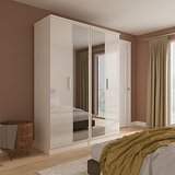 Penmere 4 Door Mirrored Wardrobe Cashmere from Roseland Furniture