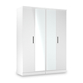 Penmere 4 Door Mirrored Wardrobe White from Roseland Furniture