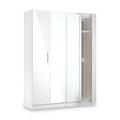 Penmere 4 Door Mirrored Wardrobe White from Roseland Furniture
