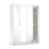 Penmere 4 Door Mirrored Wardrobe White from Roseland Furniture
