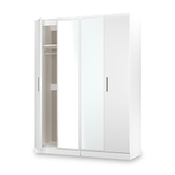 Penmere 4 Door Mirrored Wardrobe White from Roseland Furniture
