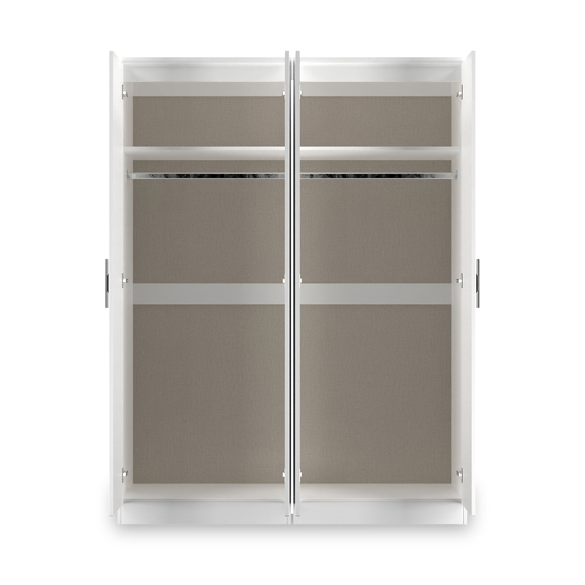 Penmere 4 Door Mirrored Wardrobe White from Roseland Furniture