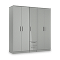 Penmere 5 Door Wardrobe With Drawers Grey from Roseland Furniture