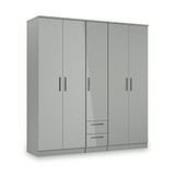 Penmere 5 Door Wardrobe With Drawers Grey from Roseland Furniture