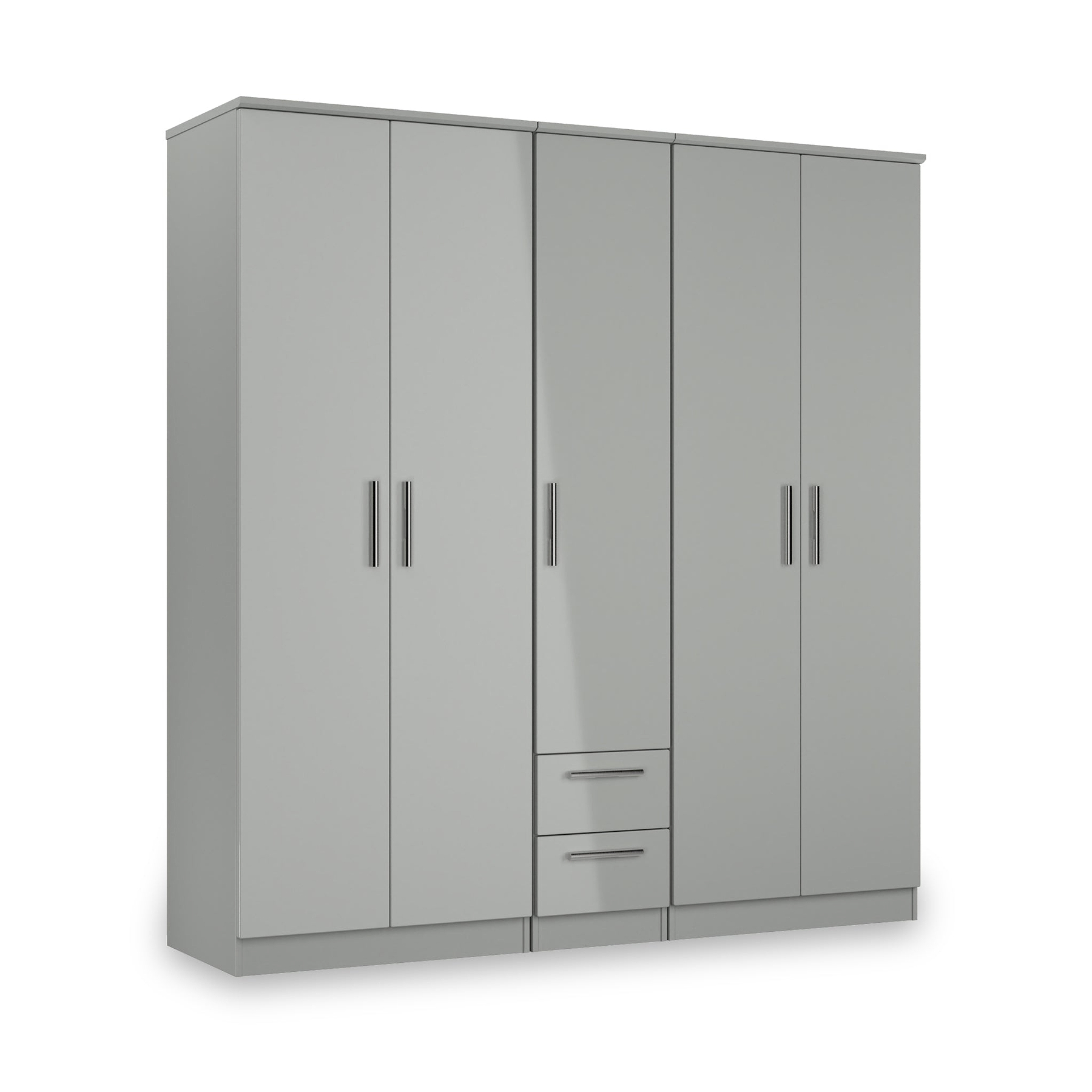 Penmere 5 Door Wardrobe With Drawers Grey from Roseland Furniture