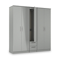 Penmere 5 Door Wardrobe With Drawers Grey from Roseland Furniture